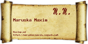 Maruska Maxim névjegykártya